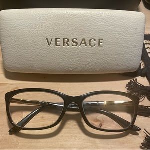 versace Eye wear glasses Black and gold